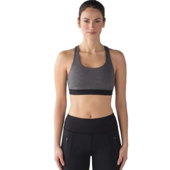 LIKE NEW! Lululemon Invigorate Bra Heathered Black/Black