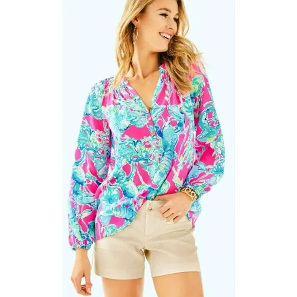 Lilly Pulitzer Joette Palm Beach Sandstone Dinner Shorts-Khaki-Women 8-NEW