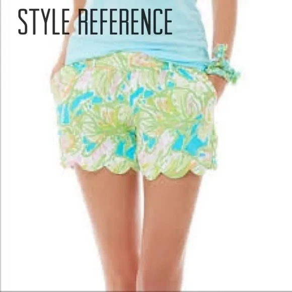 Lilly Pulitzer Shorts Women’s Size 6 Elephant Ear Print Buttercup Scallop Shorts