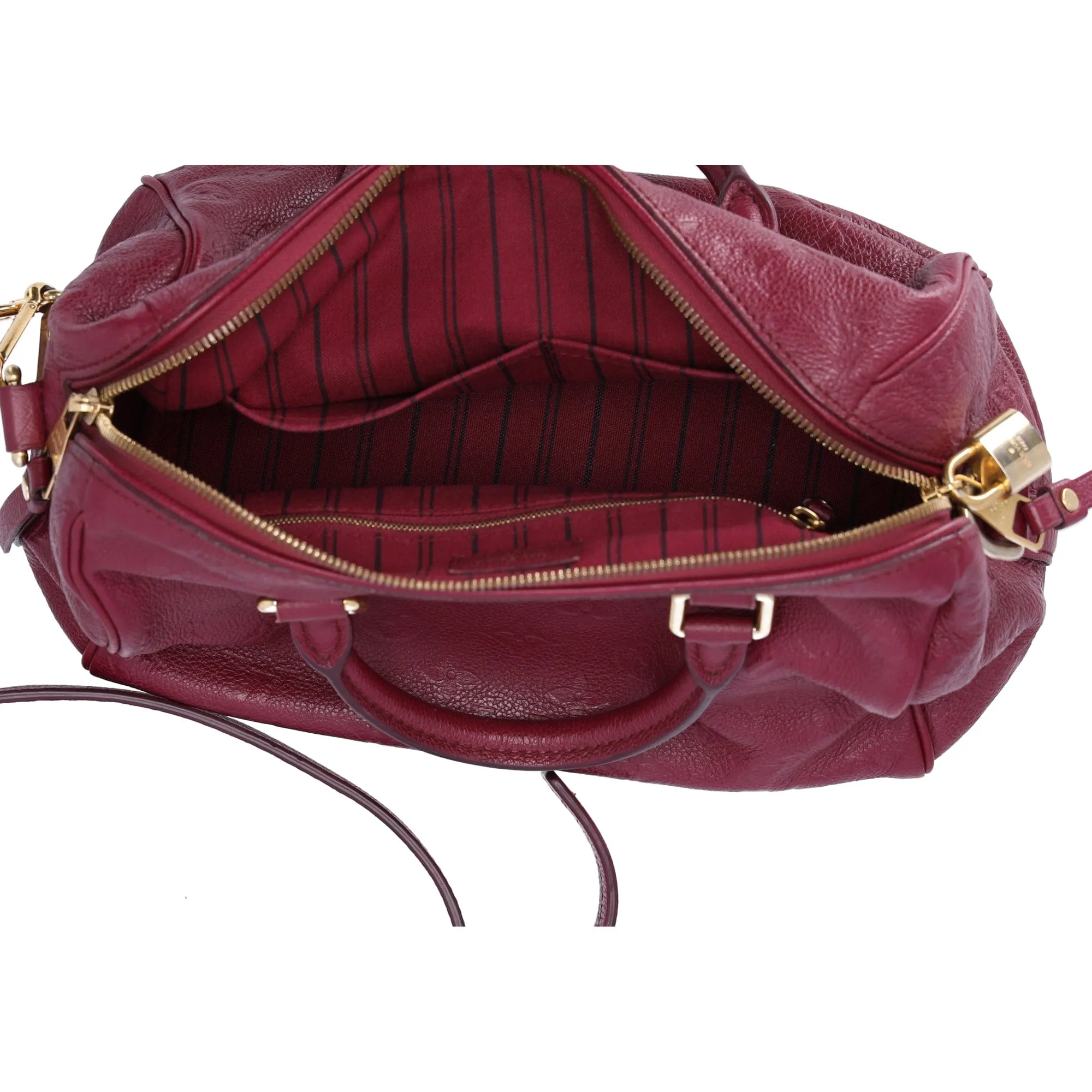Louis Vuitton Speedy Bandouliere 25 Monogram Empreinte Handbag M40764 Aurore