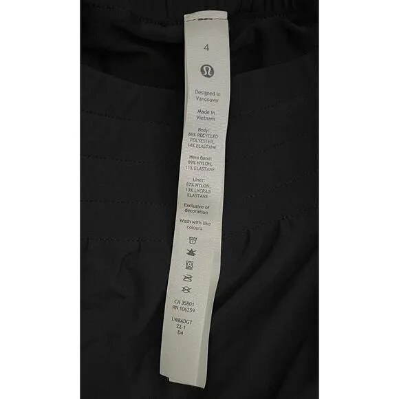 Lululemon Hotty Hot High-Rise Skirt LongBlack Size 4 Running Workout Gym Skort