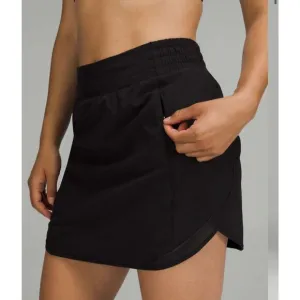 Lululemon Hotty Hot High-Rise Skirt LongBlack Size 4 Running Workout Gym Skort