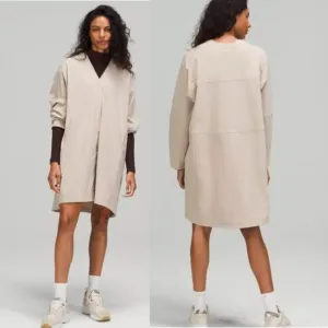 Lululemon NWT WovenAir Button Front Dress Raw Linen size 10
