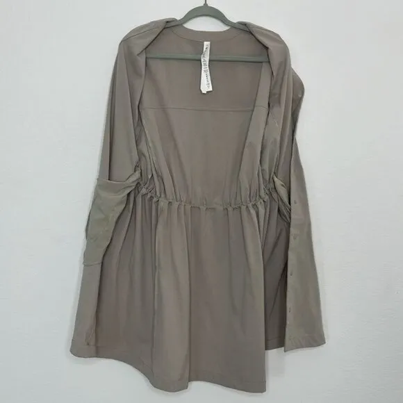 Lululemon NWT WovenAir Button Front Dress Raw Linen size 10