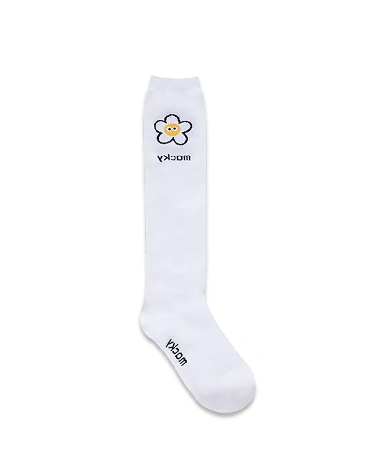 MACKY Golf: Point Logo Knee Socks - White
