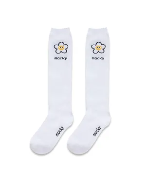 MACKY Golf: Point Logo Knee Socks - White