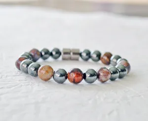 Magnetic Hematite & Pietersite Stone Bracelet