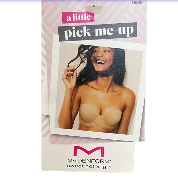 Maidenform Strapless Bra Stay Put Sweet Nothings Removable Strap Nude Size 38B