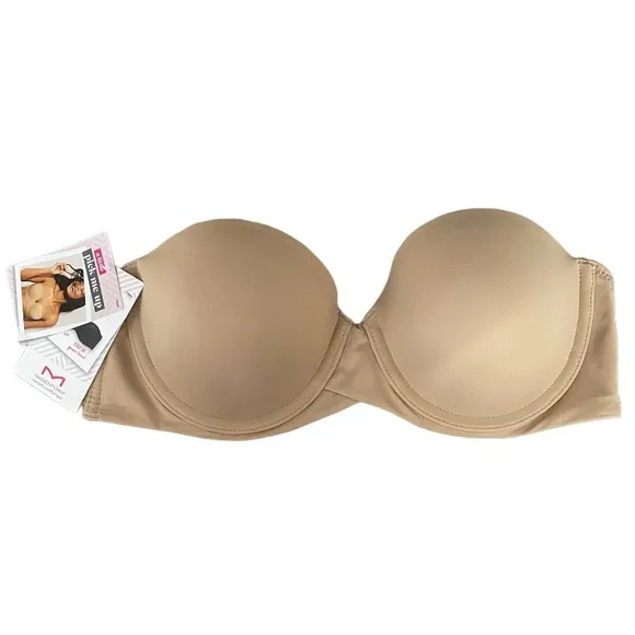 Maidenform Strapless Bra Stay Put Sweet Nothings Removable Strap Nude Size 38B
