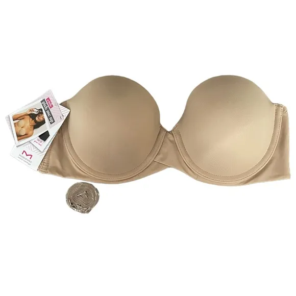 Maidenform Strapless Bra Stay Put Sweet Nothings Removable Strap Nude Size 38B