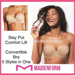 Maidenform Strapless Bra Stay Put Sweet Nothings Removable Strap Nude Size 38B