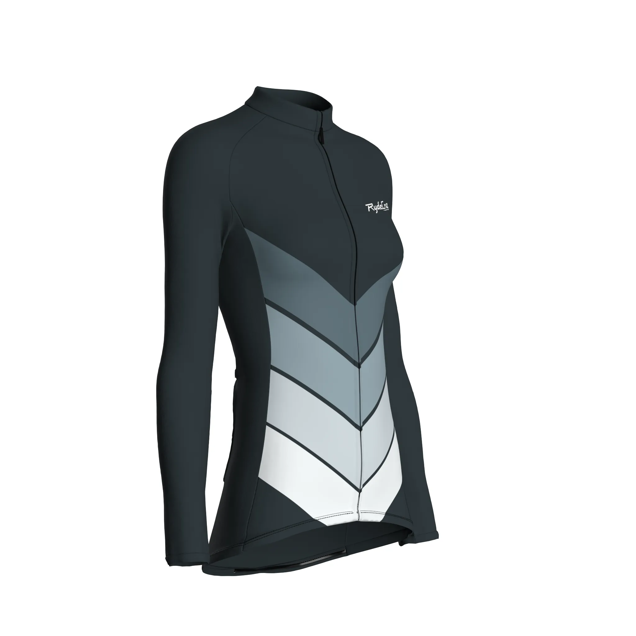 Mecha Shell | Gunmetal Gray Female Long Sleeves Jersey