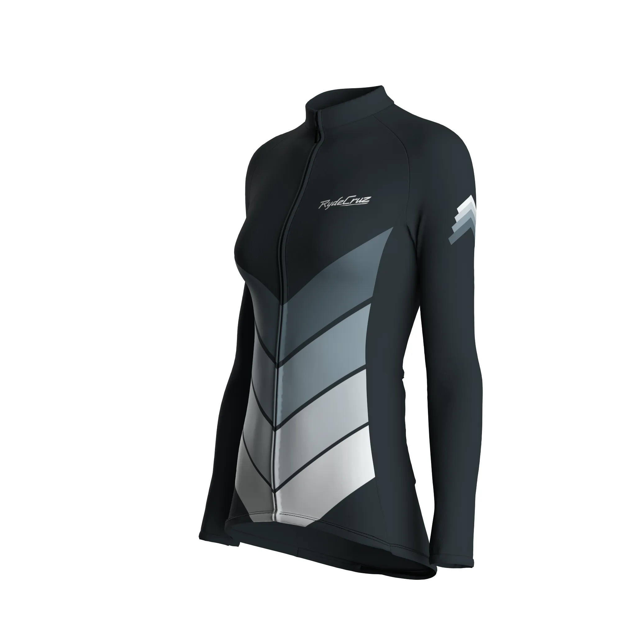 Mecha Shell | Gunmetal Gray Female Long Sleeves Jersey