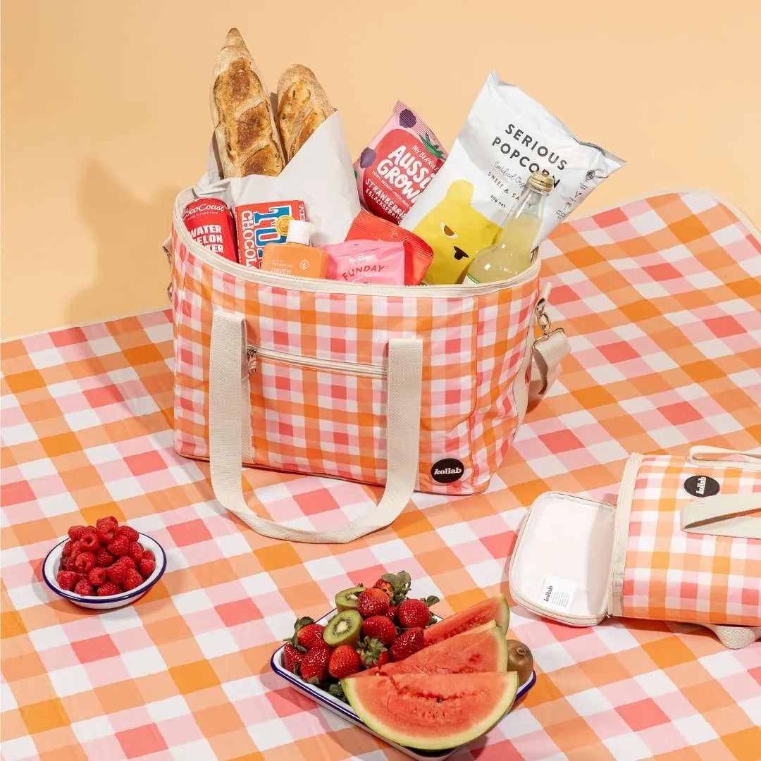 Medium Mat Watermelon Peach Check