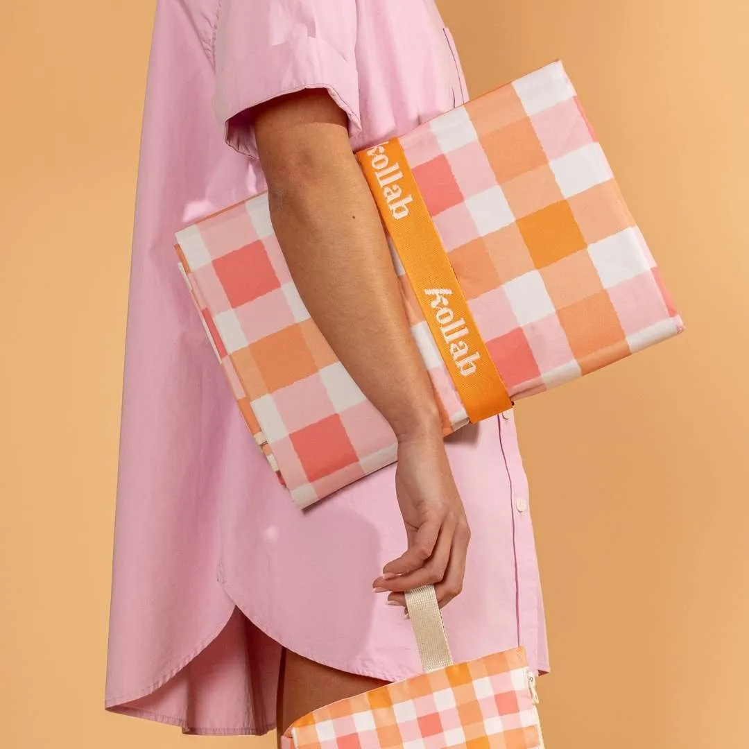 Medium Mat Watermelon Peach Check