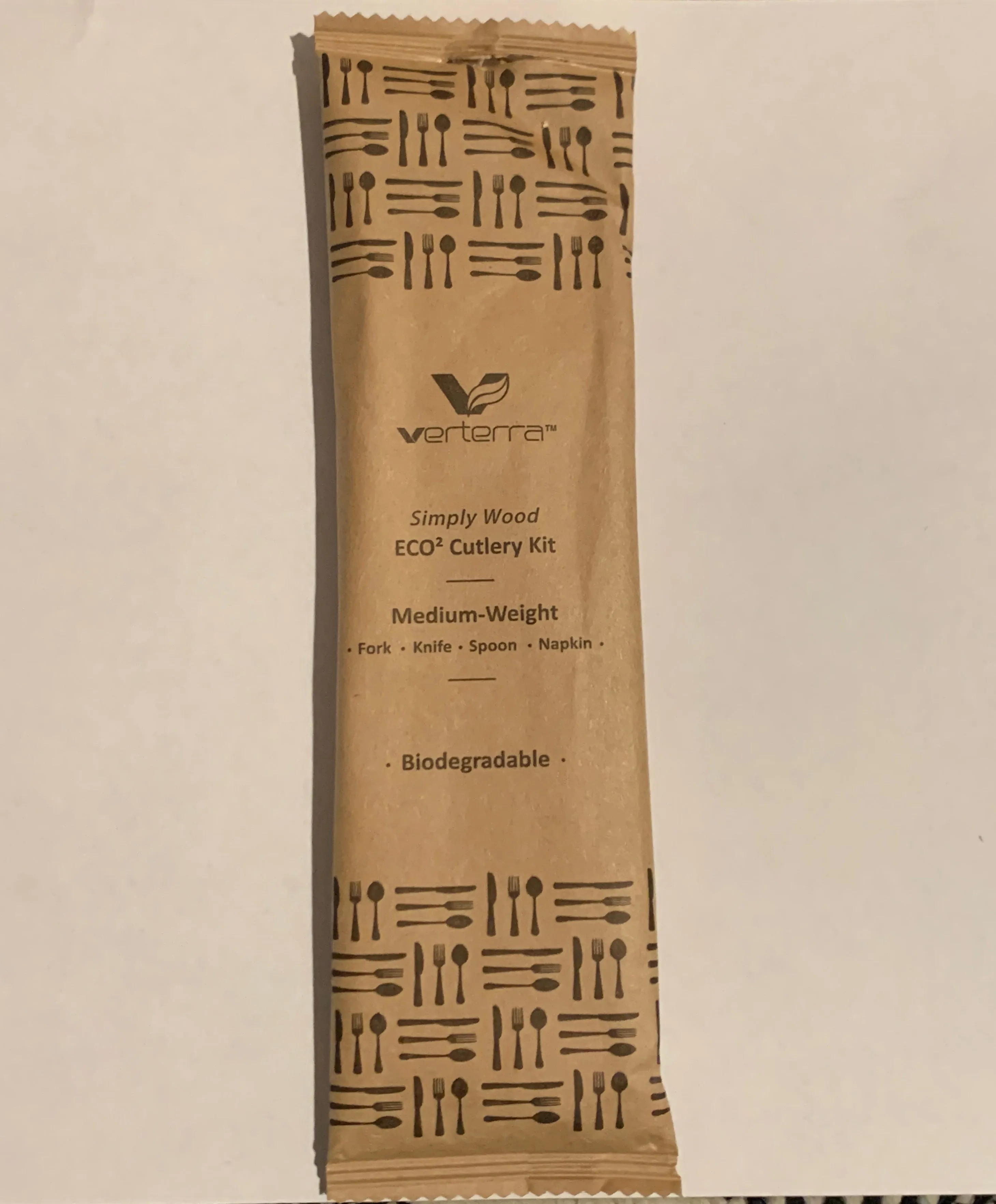 Medium Weight Wooden Cutlery Kit with Napkin (Fork, Knife, Spoon with Napkin)