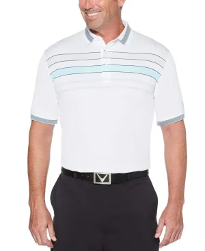 Mens Engineered Chest Stripe Polo