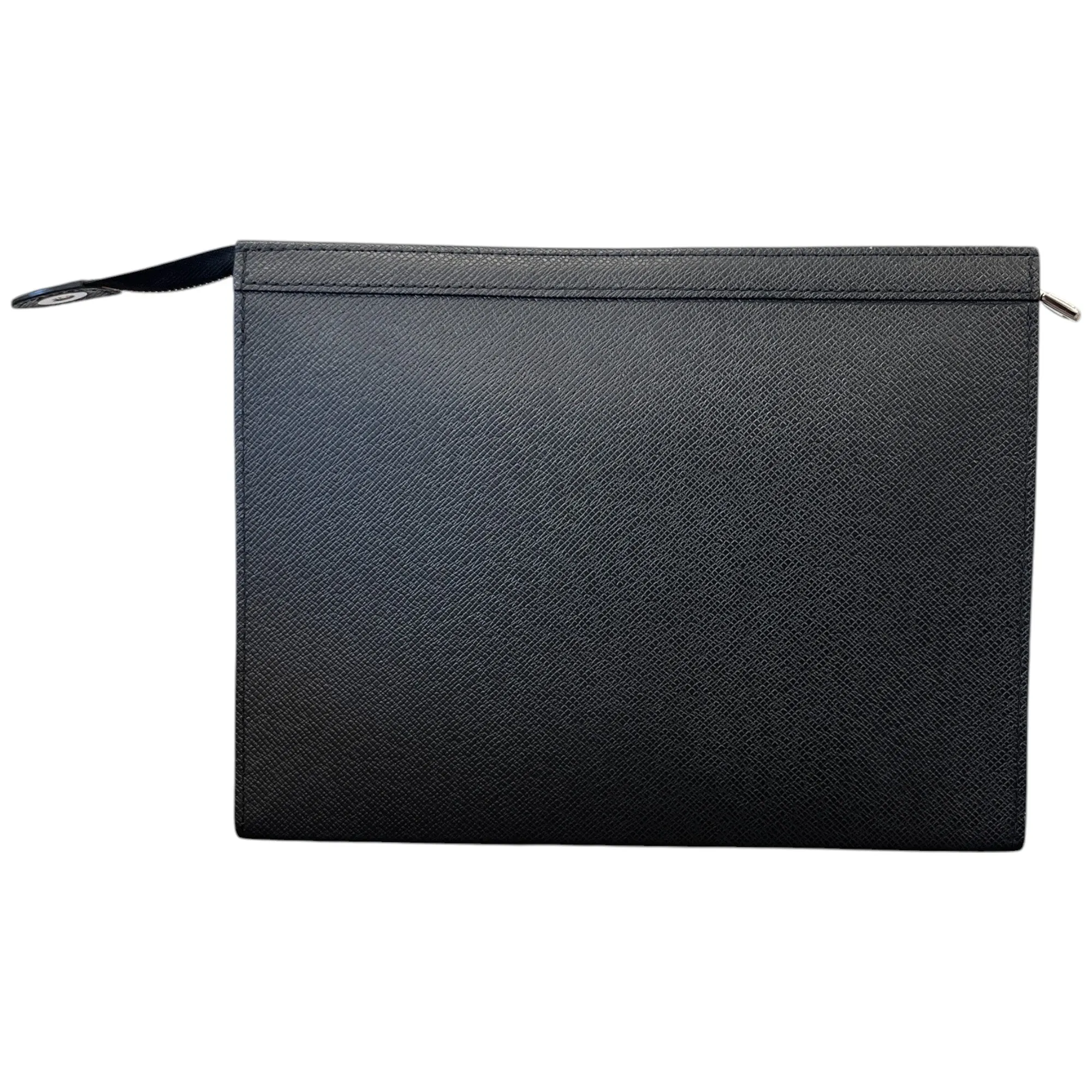 Men's Taiga Leather Pochette Voyage Pouch Black