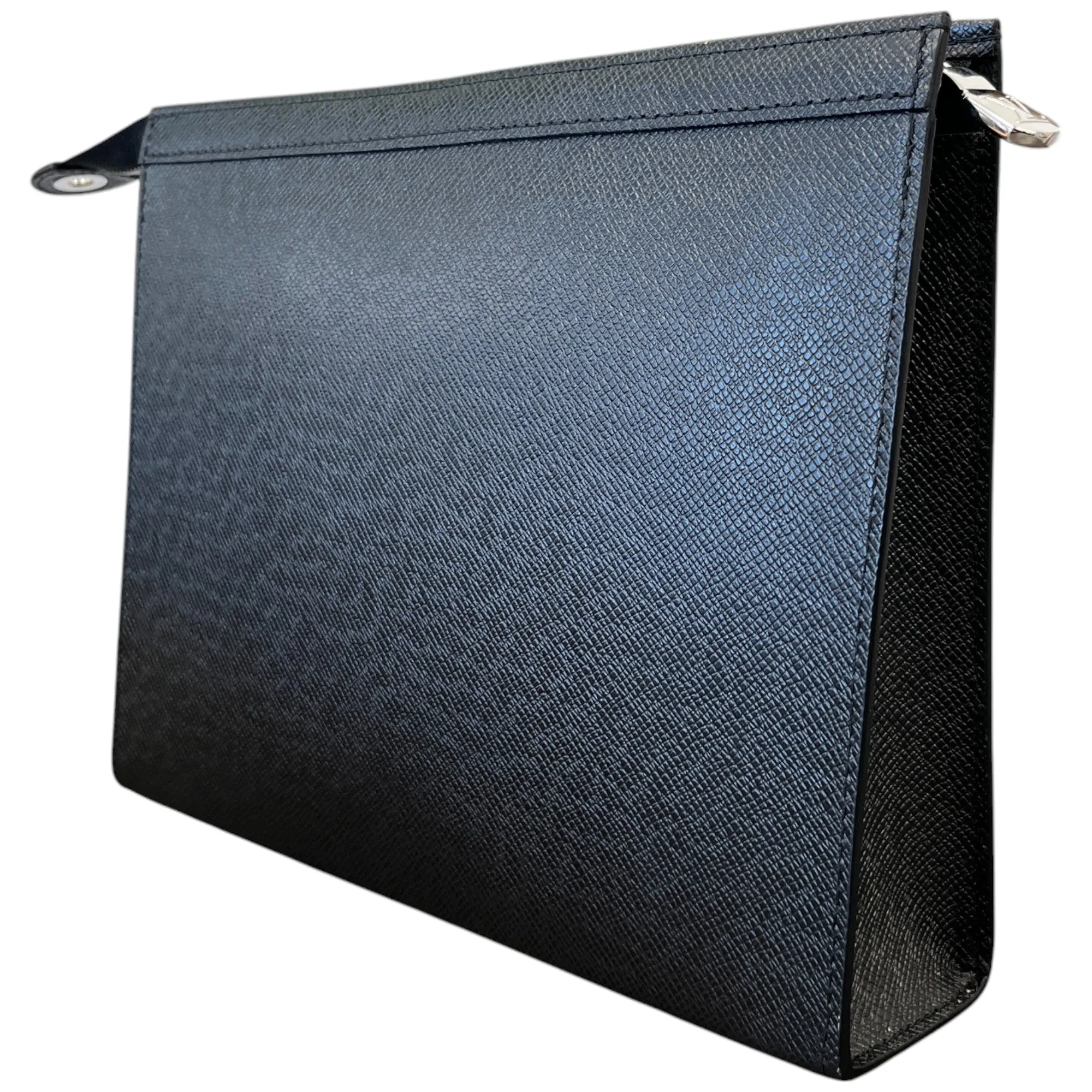 Men's Taiga Leather Pochette Voyage Pouch Black