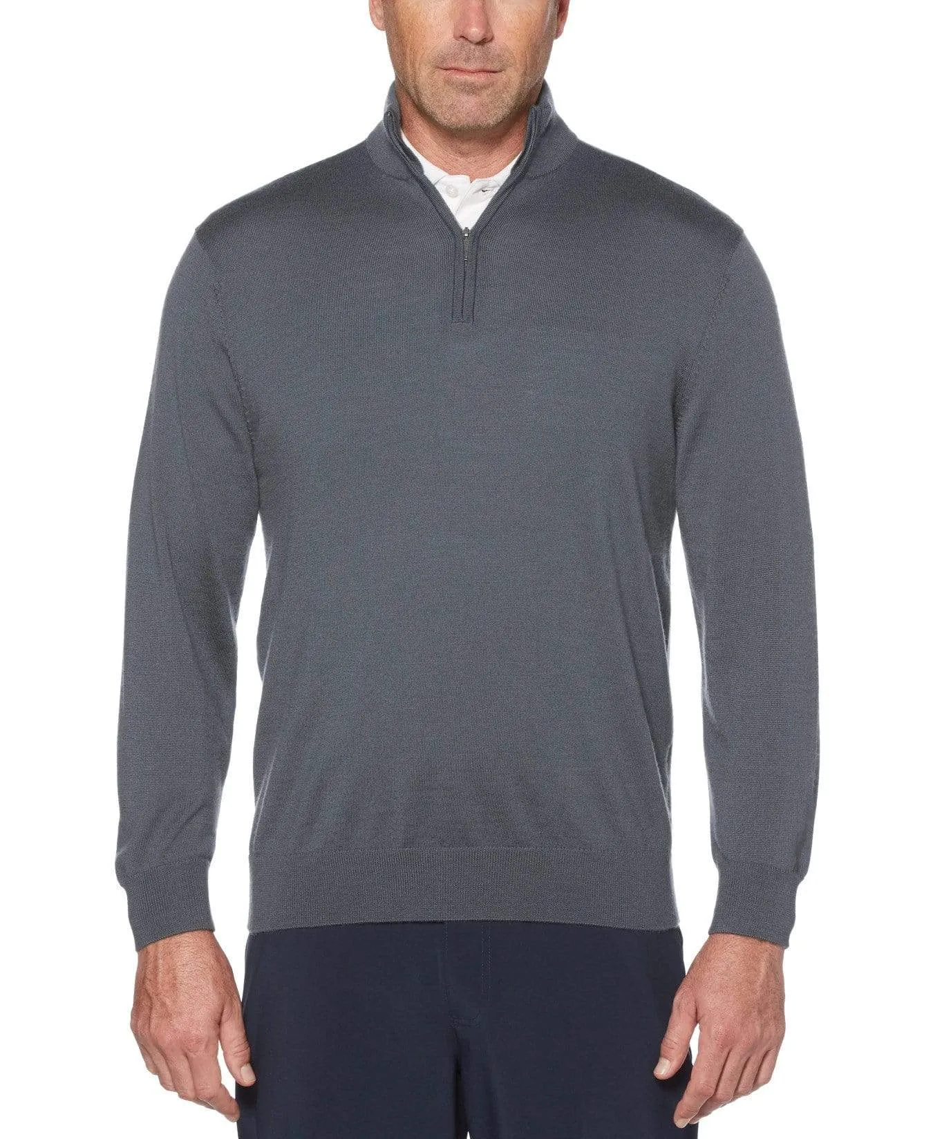 Mens Thermal 1/4 Zip Mock Merino Wool Pullover
