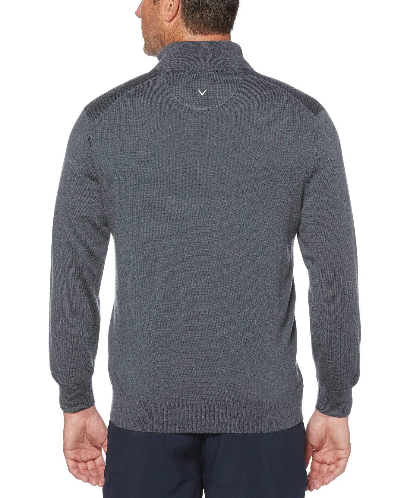 Mens Thermal 1/4 Zip Mock Merino Wool Pullover