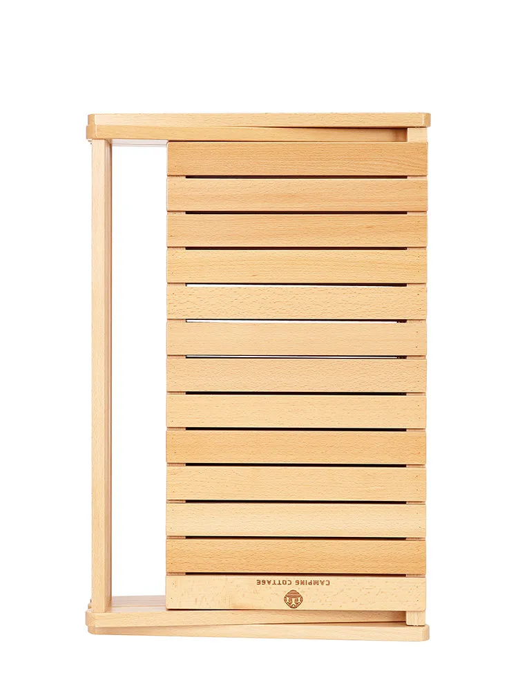 Mesa/Estantería Plegable Convertible de Madera para Camping