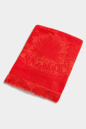 Monochrome Beach Towel in Just Orange