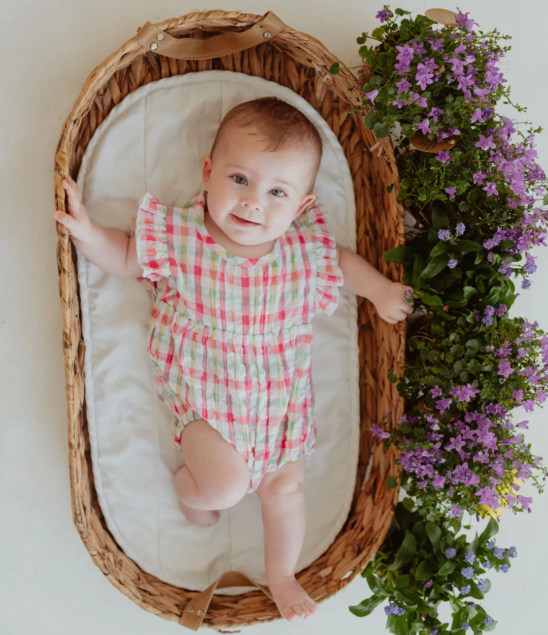 Multicoloured Check Print Romper