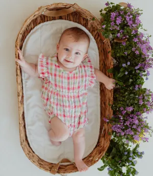 Multicoloured Check Print Romper