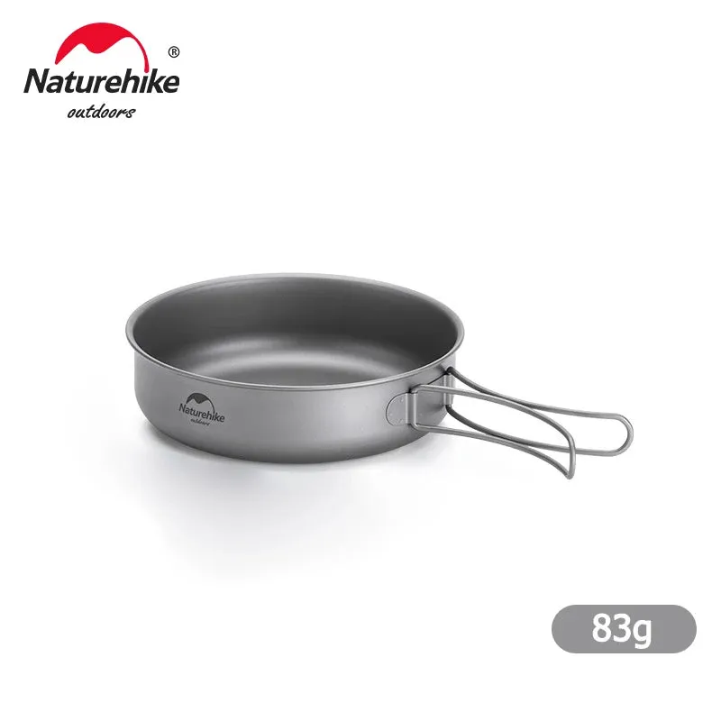 Naturehike Titanium Tableware Foldable Pot Frying Pan Titanium Cup Outdoor Picnic Utensils Tableware Hiking Camping Cookware