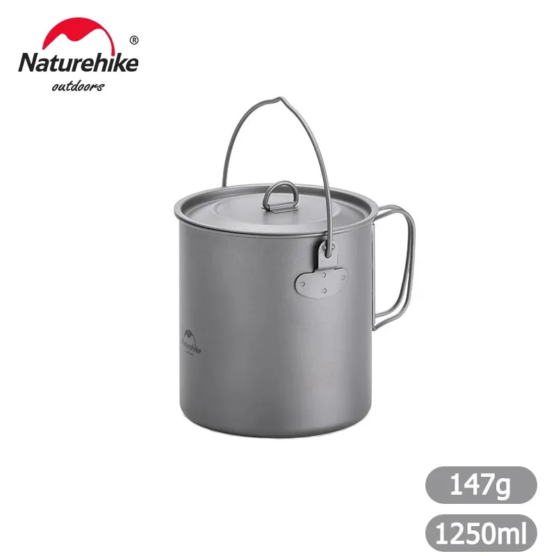 Naturehike Titanium Tableware Foldable Pot Frying Pan Titanium Cup Outdoor Picnic Utensils Tableware Hiking Camping Cookware