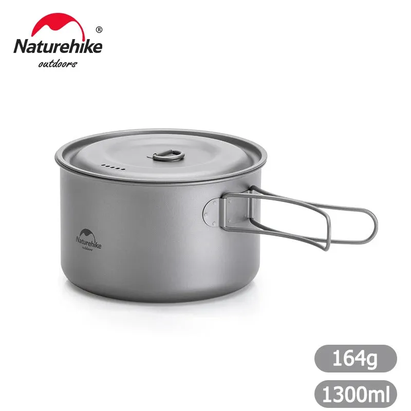 Naturehike Titanium Tableware Foldable Pot Frying Pan Titanium Cup Outdoor Picnic Utensils Tableware Hiking Camping Cookware