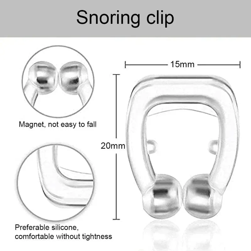 NEW Anti Snore Devices, Anti Snoring Nose Clip, Anti Snore Chin Strap, Stop Snoring Chin Strap, Magnetic Nose Clip, For Comfortable Sleep and Better Breathing, Includes 1 Snore Strap & 1 Snore Nose Piece