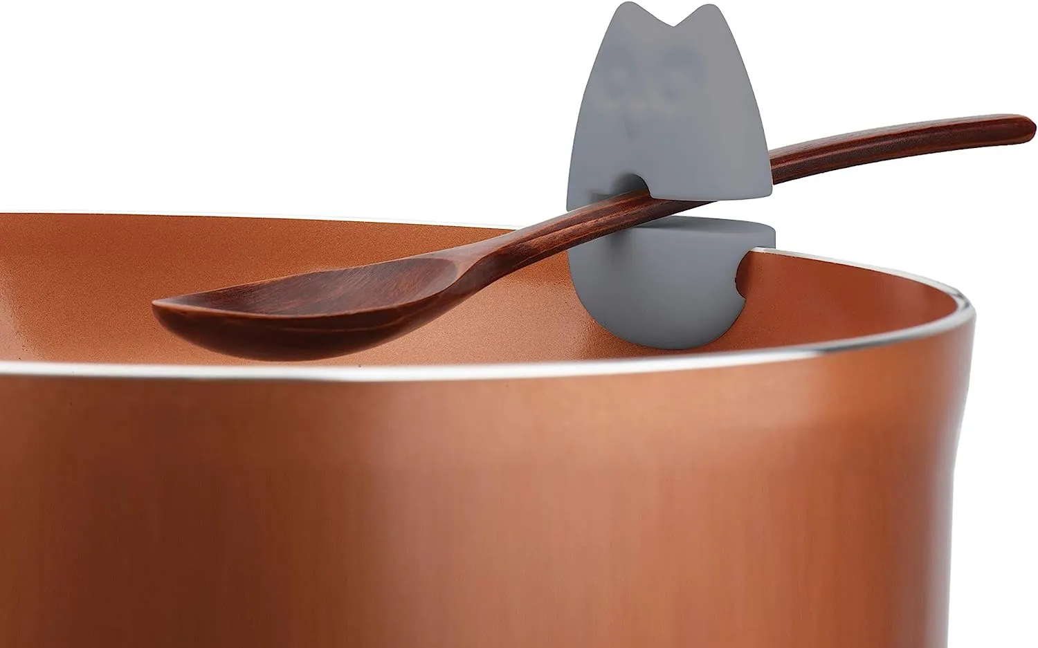New Fox Run Cat and Owl Silicone Pot Clip Spoon Rest, Set of 2, Black & Grey! Retails $25 