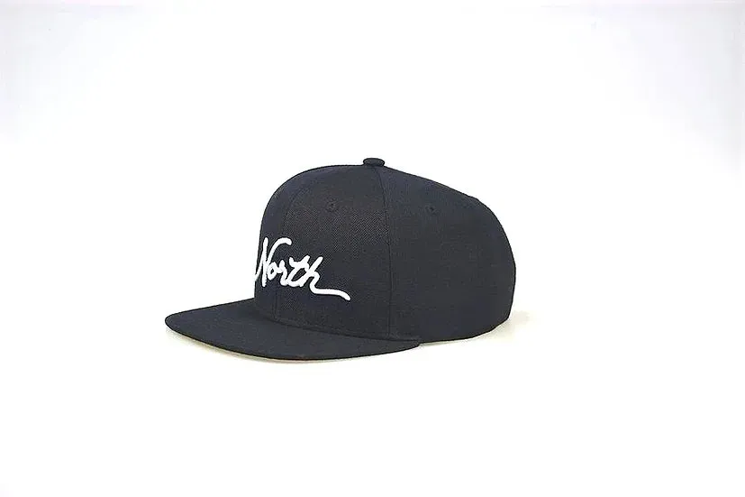 North Script Black Golf Hat