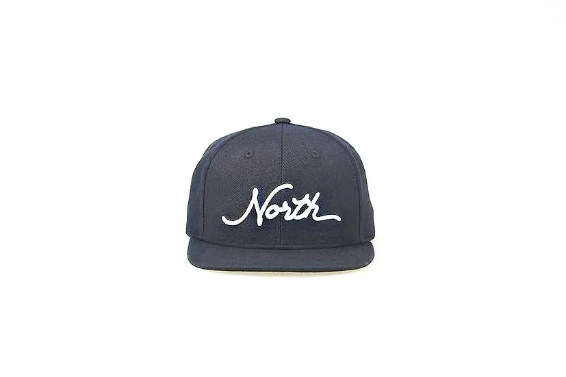 North Script Black Golf Hat