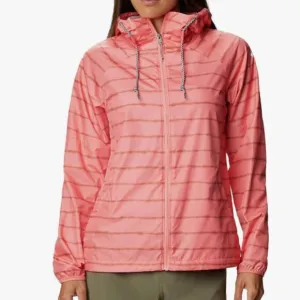 NWT Columbia Side Hill Printed Windbreaker Salmon Tie Dye Stripe Print Small