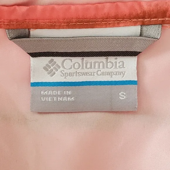 NWT Columbia Side Hill Printed Windbreaker Salmon Tie Dye Stripe Print Small