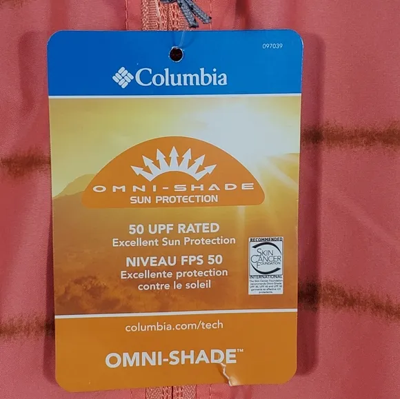 NWT Columbia Side Hill Printed Windbreaker Salmon Tie Dye Stripe Print Small