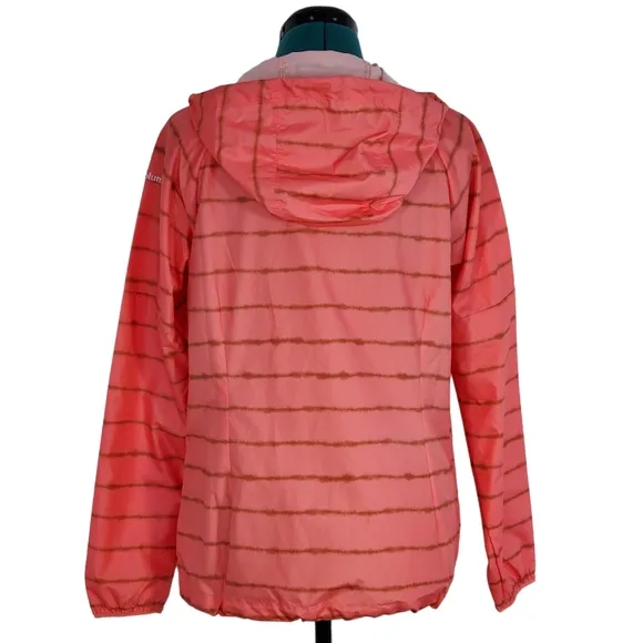 NWT Columbia Side Hill Printed Windbreaker Salmon Tie Dye Stripe Print Small