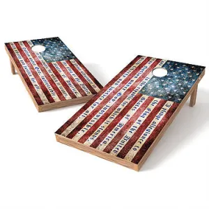 Official Size 2x4 American Flag Pledge Allegiance Cornhole Game