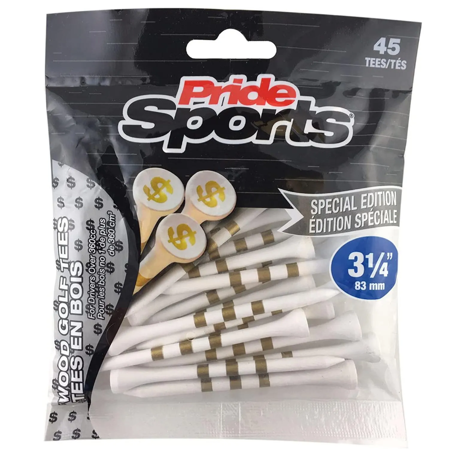 Paq. 45 tees madera Pride Sports Pride Golf 3 1/4 Dólar
