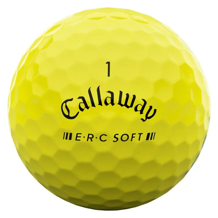 Pelotas de golf Callaway ERC Soft Triple Track amarillas, paquete de 12