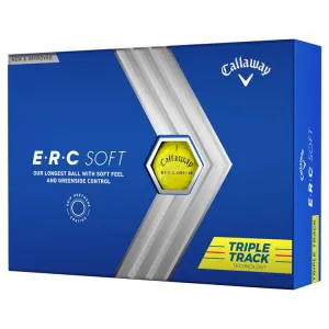Pelotas de golf Callaway ERC Soft Triple Track amarillas, paquete de 12