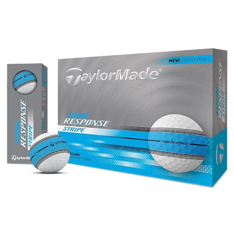 Pelotas de golf TaylorMade Tour Response Stripe, paquete de 12