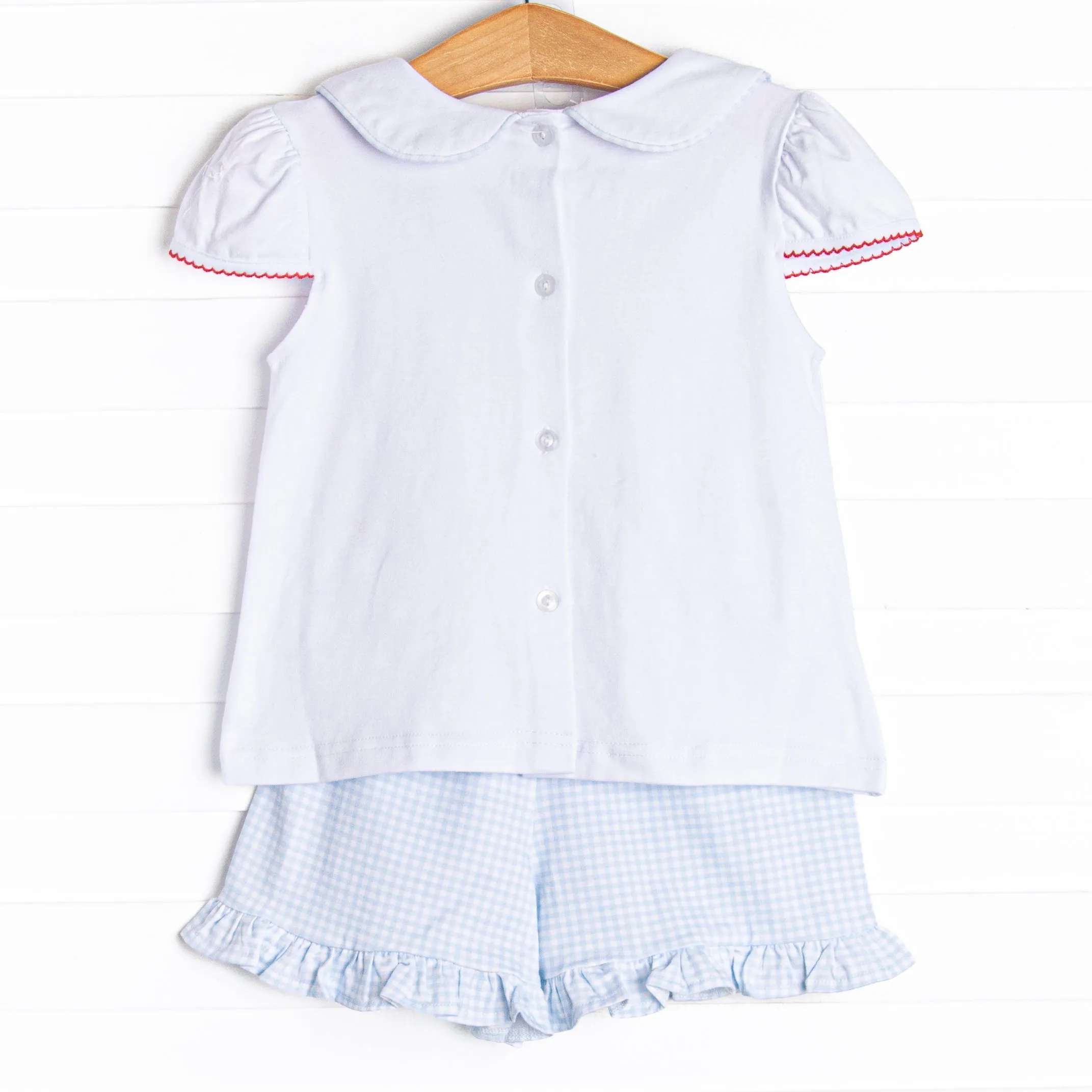 Pick of the Picnic Ruffle Short Set, Blue