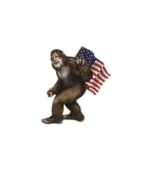 Pine Ridge Bigfoot Wall Art - Embossed Die Cut Wall Decor, Bigfoot With Flag, Rustic Home Decor For Kitchen, Living Room And Bedroom