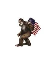 Pine Ridge Bigfoot Wall Art - Embossed Die Cut Wall Decor, Bigfoot With Flag, Rustic Home Decor For Kitchen, Living Room And Bedroom