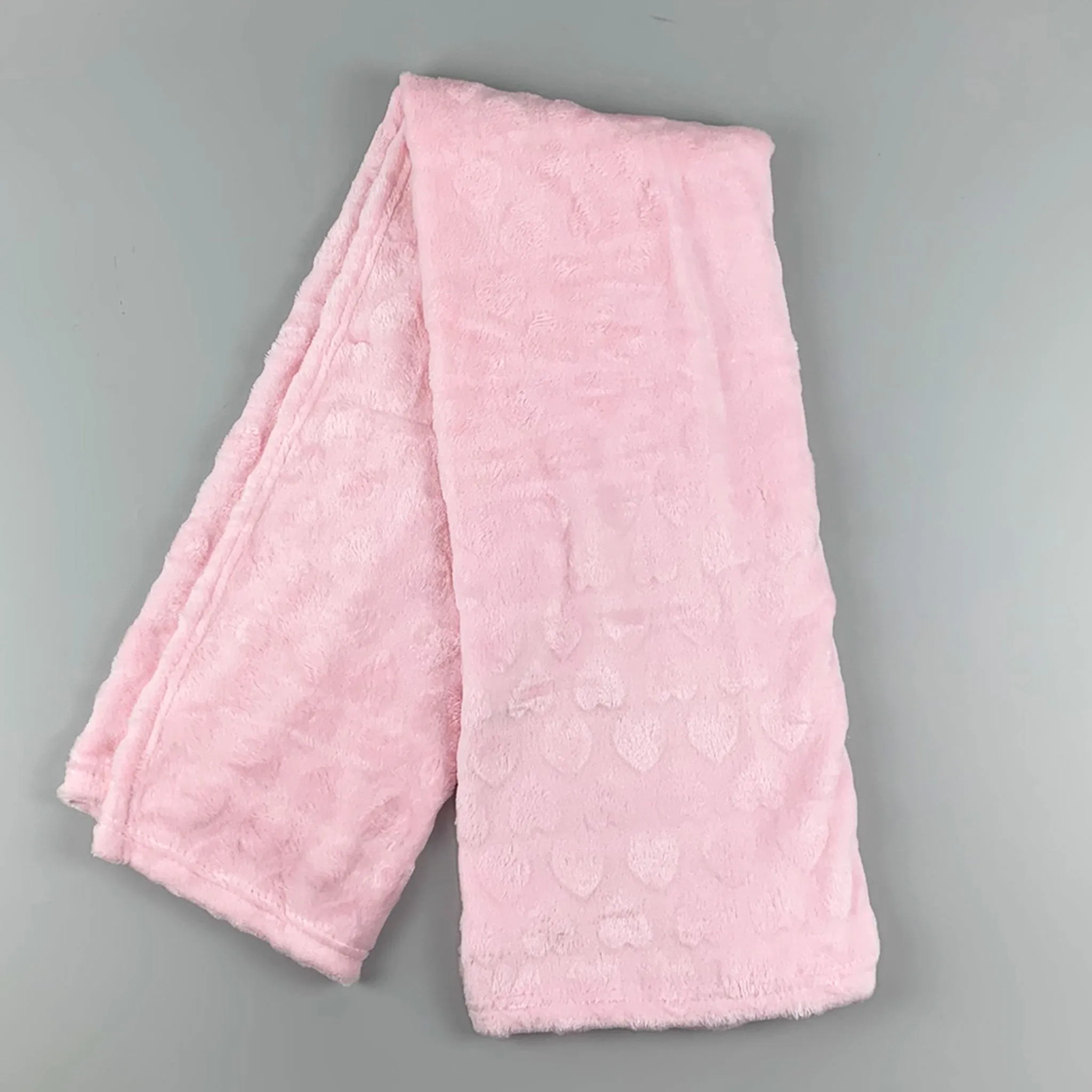 Pink Embossed Heart Baby Blanket