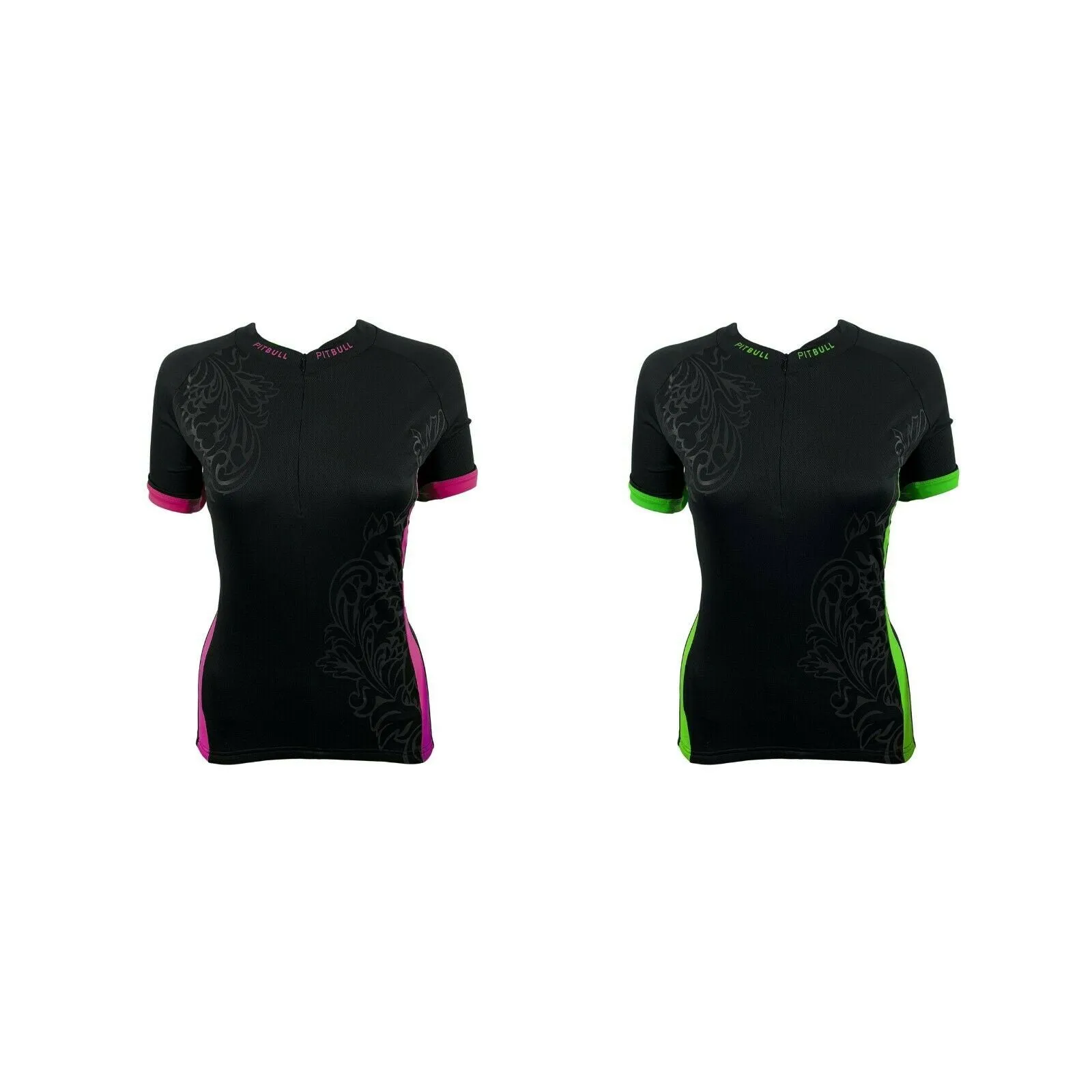 Pitbull Zara Womens Short Sleeve Cycling Jersey - Fuchsia Pink or Apple Green